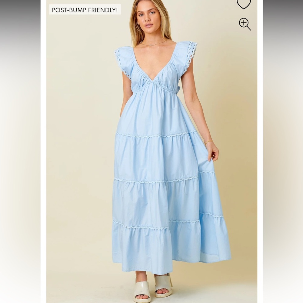 Pinkblush Light Blue Ruffle Maxi Dress